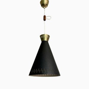 Mid-Century Scandinavian Double Cone Diabolo Pendant Lamp, Sweden, 1950s