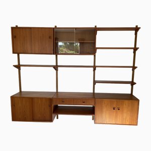 Mid-Century Danish Modular Teak Wall System attributed to Poul Cadovius, 1960s, Set of 12