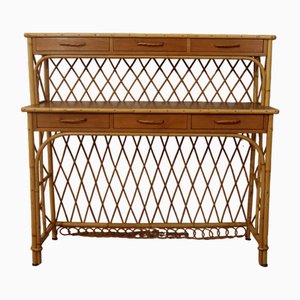 Rattan Console attributed to Adrien Audoux & Frida Minet, 1960s