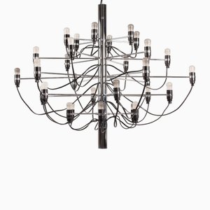 Large 30 Armed Chrome Chandelier Model 2097 by Gino Sarfatti for Flos, 1980s
