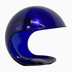 Modern Italian Space Age Blue Foglia 634 Martinelli Table Lamp, by Elio Martinelli for Martinelli Luce, 1969