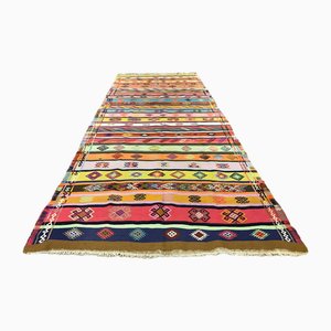 Turkish Handmade Colorful Kilim Rug, 1980s