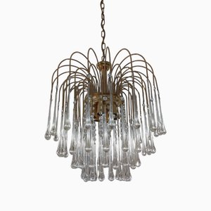 Lampadario grande a cascata di Murano, anni '40
