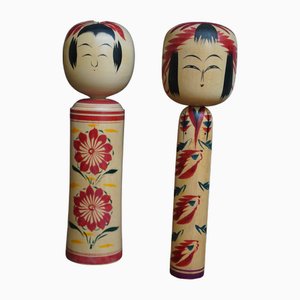 Vintage Traditional Kokeshi, Japan, 1970s, Set of 2