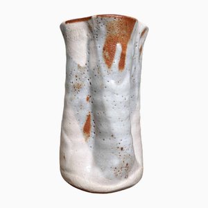 Organic Shino Ceramic Ikebana Flower Vase, Japan, 1960s