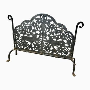 Gothic Pierced Wrought Iron Fire Screen