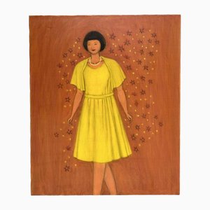 Makoto Igarashi, Flower Girl, 1980s, Huile sur Toile