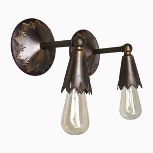 Jugendstil Wandlampen aus Messing im Stil von Dagobert Peche, Österreich, 1890er, 2er Set