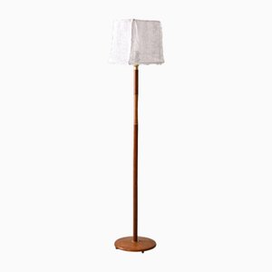 Vintage Floor Lamp with Fabric Lampshade, 1960s
