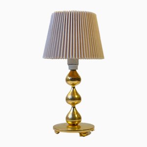 Lampe de Bureau Teardrop Plaquée Or 24 Carats par Hugo Asmussen, Danemark, 1970s