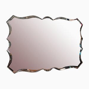 Beveled Mirror with Art Deco Style Scrolls