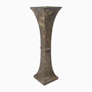20th Century Chinese Bronze Square Gu Form Vase, 1940s
