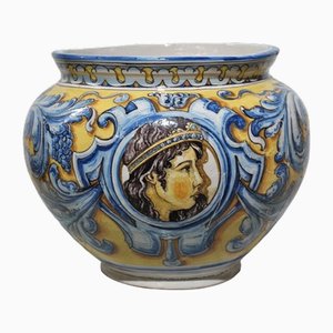 19th Century Spanish Ceramic Flowerpot by Talavera De La Reyna