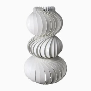 Mid-Century Swirling Medusa Table Lamp in White Steel and Aluminum from Valenti, 1990s