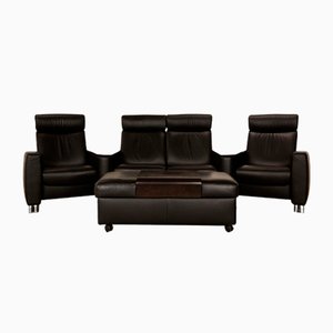 Arion Leather Sofa Set with Stool from Stressless, Set of 2