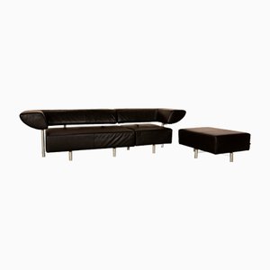 Arthe Leather Sofa Set with Stool from Cor, Set of 2