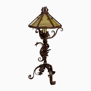 Antique Neo-Renaissance Style Table Lamp in Iron