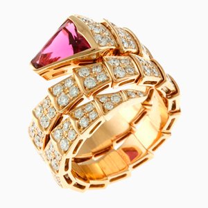 Serpenti Viper Rosa Turmalin & Diamant Ring von Bvlgari