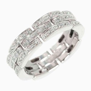 Maillon Panthere 3-reihiger Diamant & Weißgold Ring von Cartier