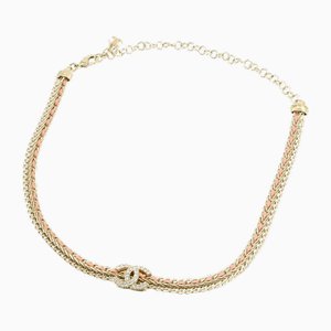 Coco Mark Rhinestone & Gold Necklace Chocker from Chanel