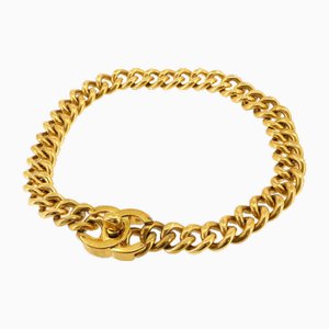 Goldene Coco Mark Turnlock Halskette von Chanel