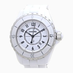 Spätes Modell Armbanduhr aus weißer Keramik & Edelstahl von Chanel