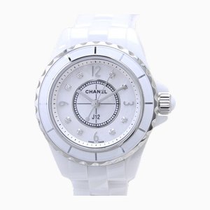 J12 8P Diamond White Shell Ceramic & Stainless Steel Lady's Watch from Chanel