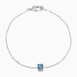 G Cube Blue Topaz Bracelet in White Gold from Gucci
