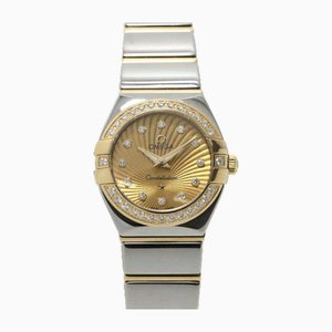 Constellation Polished Combi 123 25 24 60 58 002 Diamond Bezel Ladies Watch from Omega
