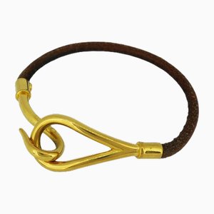 Jumbo Bracelet in Plated Leather from Hermes