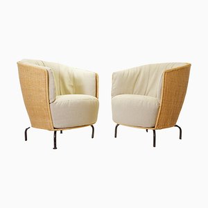 Armchairs attributed to Thibault Desombre for Cinna, Set of 2