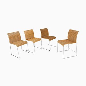 Stackable S21 Chairs attributed to Tito Agnoli, Set of 4