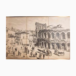 Piazza Bra in Verona, 1870, Fotodruck