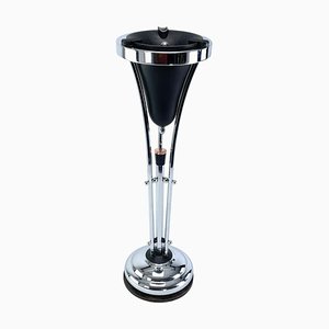 Art Deco Ashtray Stand in Chrome and Bakelite attributed to Demeyere, Belgium, 1930s