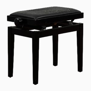 Black Lacquered Piano Stool with Adjustable Seat, 1990