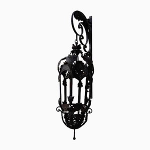 Metal Wall Lantern in Wrought Iron, 1890s