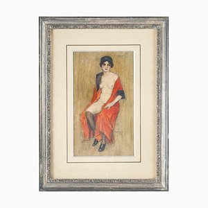 Franz Windhager, Portrait, Bleistift- und Aquarellzeichnung auf Papier