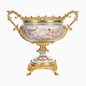 Painted Porcelain Centrepiece with Gilt Bronze Mounting, 19th Century