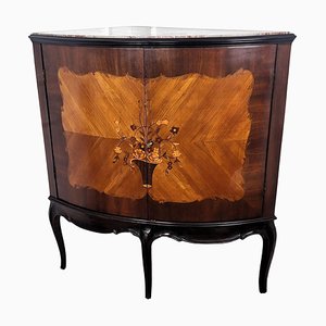 Vintage Italian Art Deco Walnut Bar Cabinet, 1950s