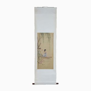 Wen Jin, Rouleau de Chine, Peinture à l'Eau sur Soie, 19e-20e Siècle
