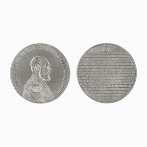 Silver Table Medal from the Portrait Series of Emperor Alexander III, 1894
