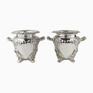 Large Embossed Silver Wine Coolers from Stephen Adams, England, 1804, Set of 2
