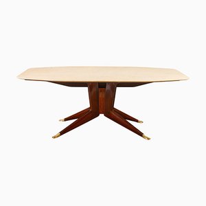 Mid-Century Dining Table with White Marble Top attributed to Ico Parisi, 1950s
