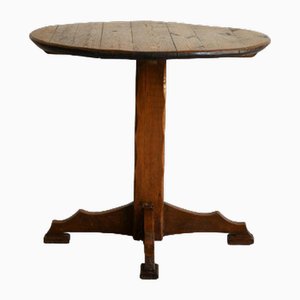 Tavolino da caffè vintage in legno con coperchio a botte