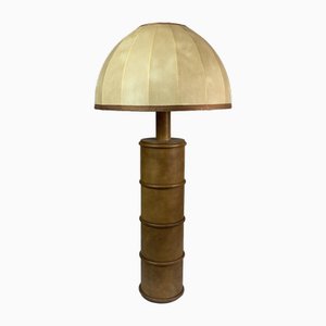 Large Leather Mushroom Cocoon Table Lamp in the style of Hermes, Germany, 1960s