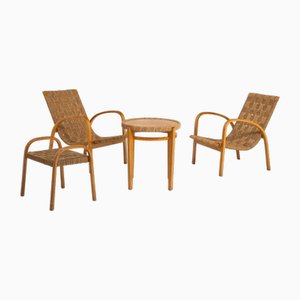 Italian Seating Group with Rope Covering, 1940s, Set of 4
