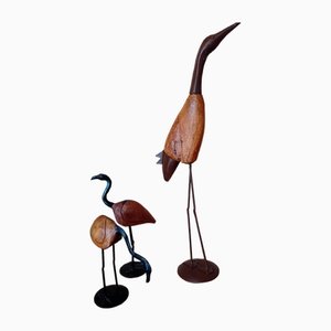 Vintage Ornamentale Vogelfiguren, 3er Set