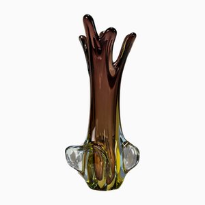Murano Sommerso Flower-Shaped Vase by Fratelli Toso, 1950s