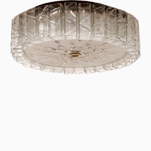 Lámpara de techo vintage de vidrio y latón de Doria Leuchten, años 60