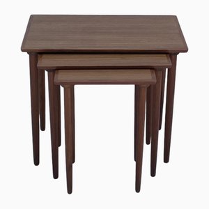 Tavoli ad incastro Mid-Century in teak, set di 3